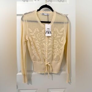 Zara Pointelle Cardigan